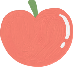 Handdrawn Painterly Cute Objects Apple